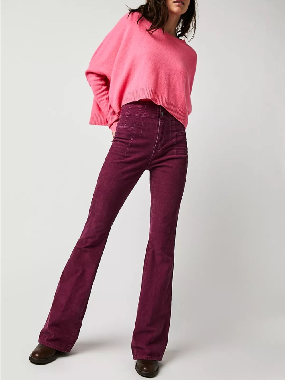 FREE PEOPLE We The Free Jayde Cord High-Rise Flare Pants - Size 27